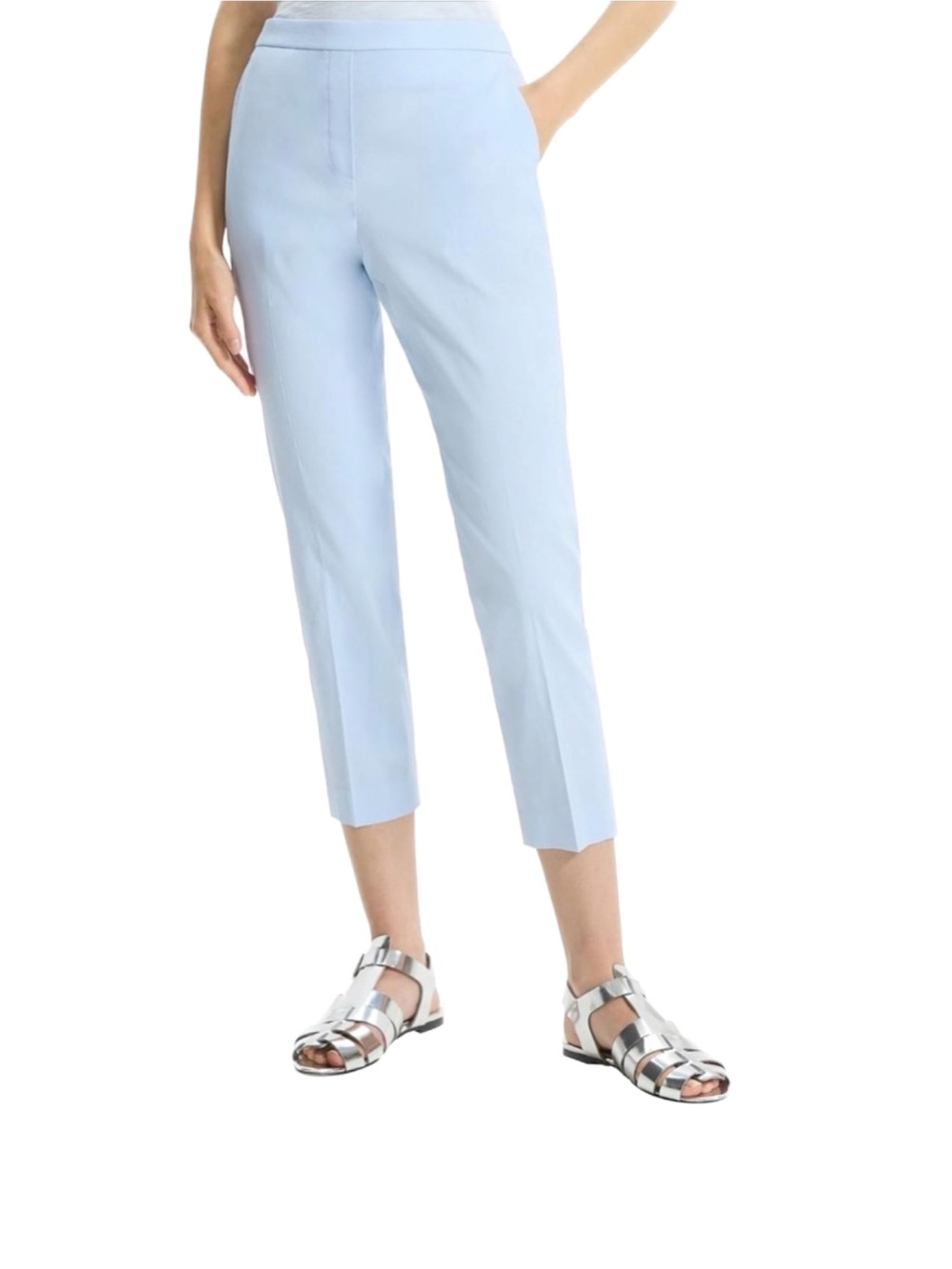 Theory Trecca Pull On Pant in Good Crunch Linen Skylight Size 4 NWT